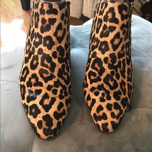 Franco Sarto Leopard ankle boots.